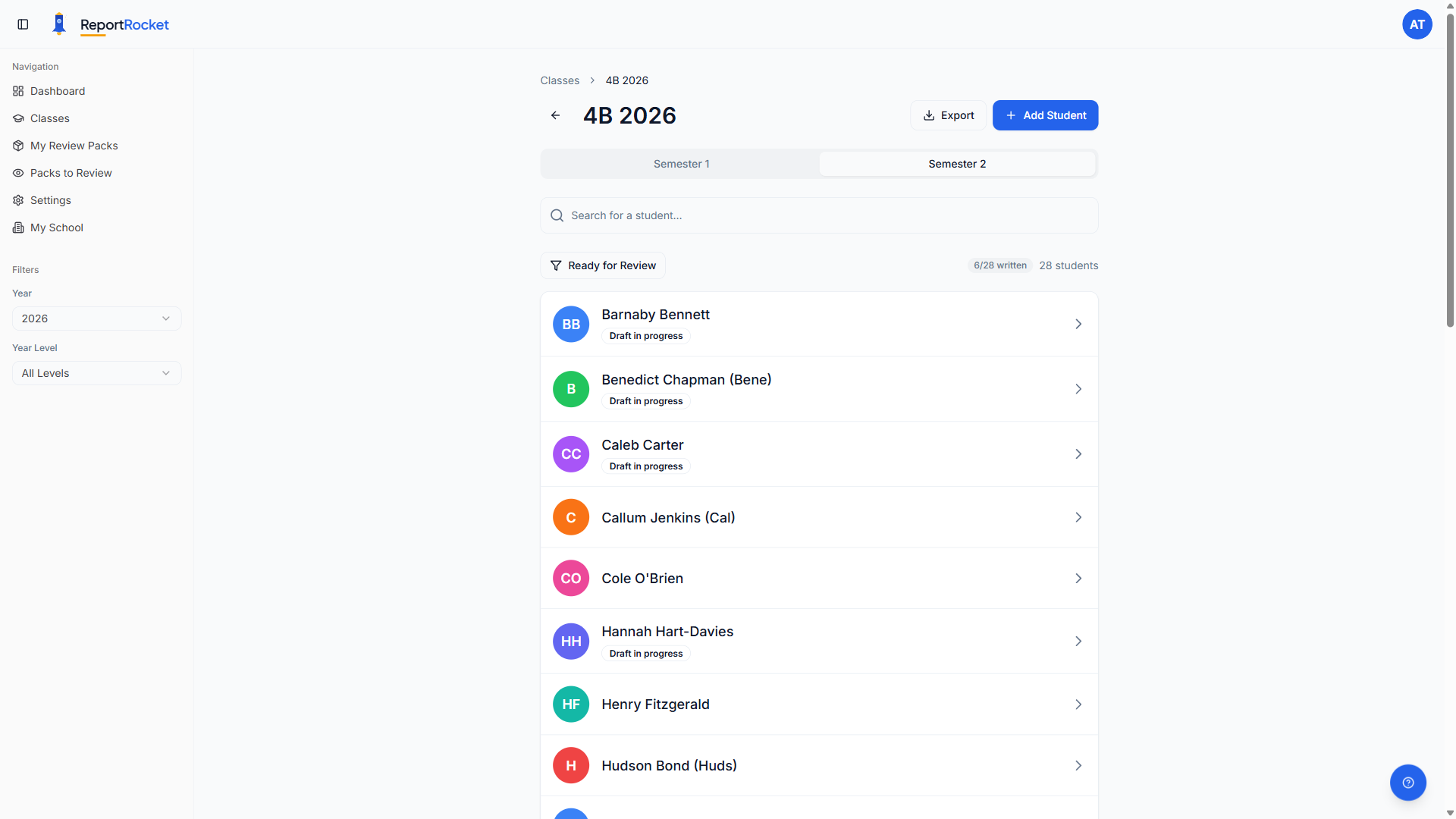 Select step - Pick a student from your class